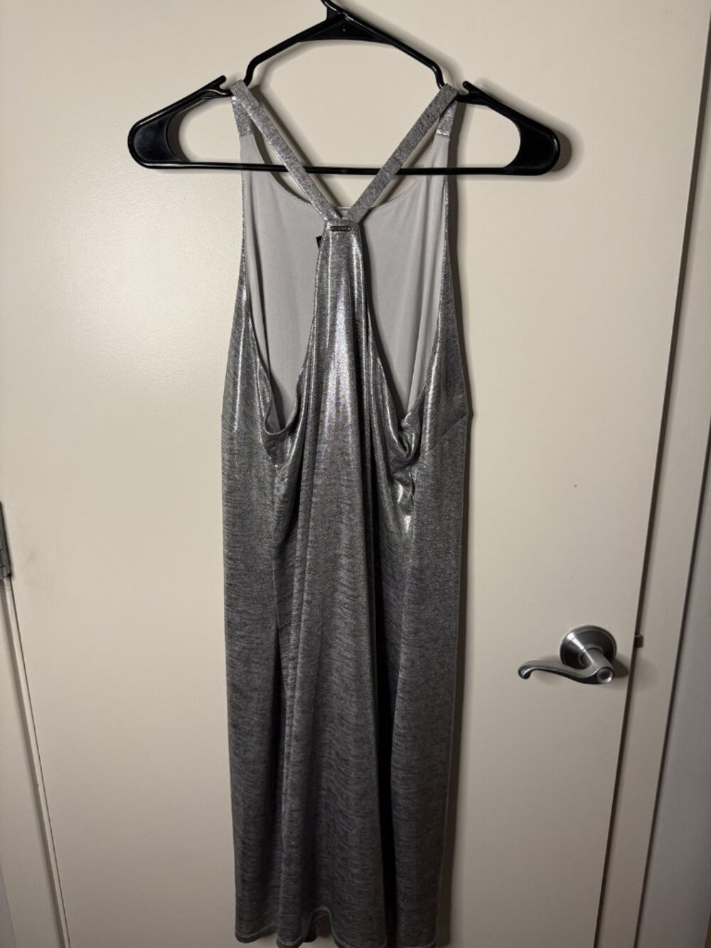 Grey Draped Plunge Jersey Maxi Dress